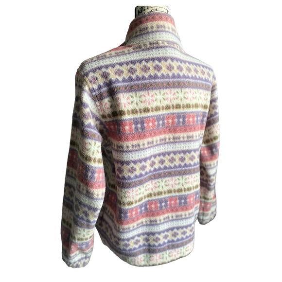 Alfred Dunner - Pink & Purple Striped Fleece Zip Up Jacket ~ Small Petite - Picture 4 of 15